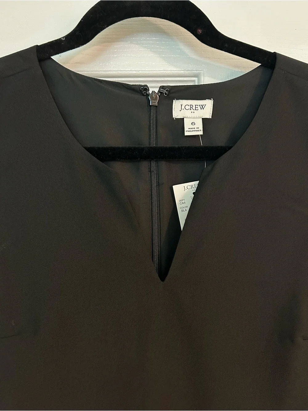 NWT J. Crew Classic Black V-Neck Suiting Dress